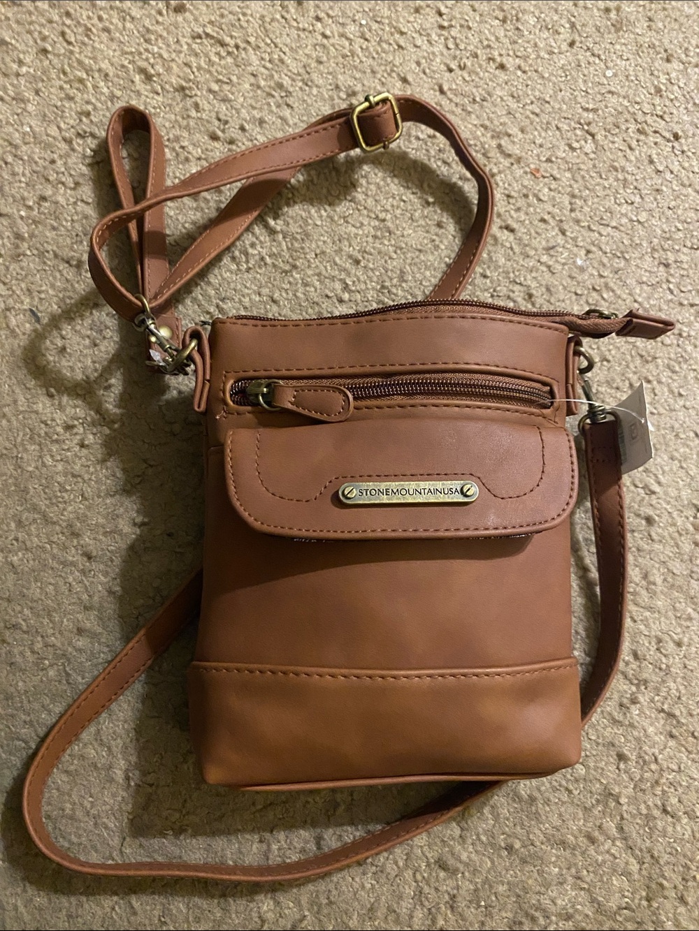 Stone Mountain Accessories Brown Bonded Leather Crossbody/Wristlet